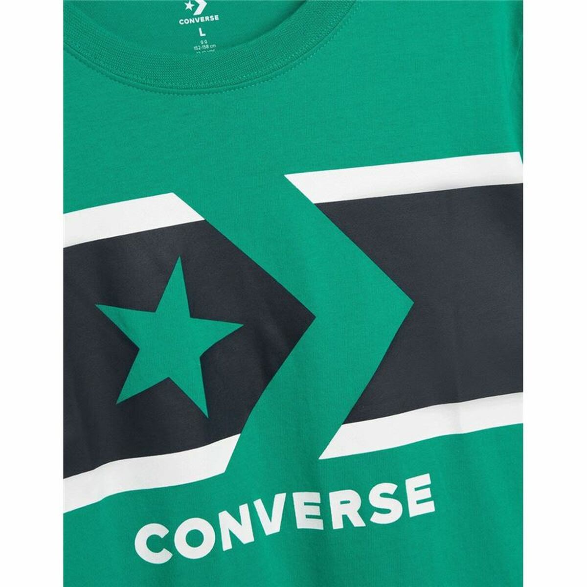 Child's Short Sleeve T-Shirt Converse Stripe Star Chevron Green-5
