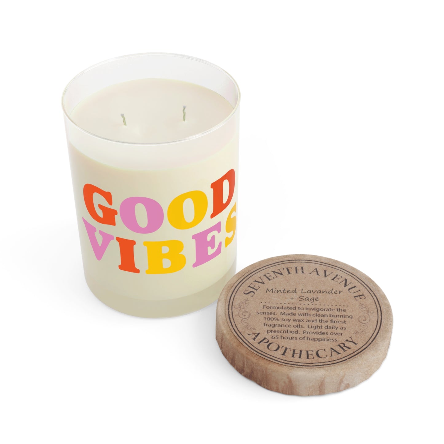 Scented candle “Good Vibes” – 325 ml glass jar, aromatherapy