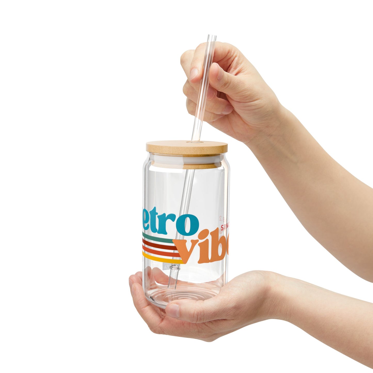 Verre à siroter Retro Vibes, 470 ml, verre à boire écologique pour les fêtes d'été et les journées à la plage ou lors d'un barbecue entre amis.