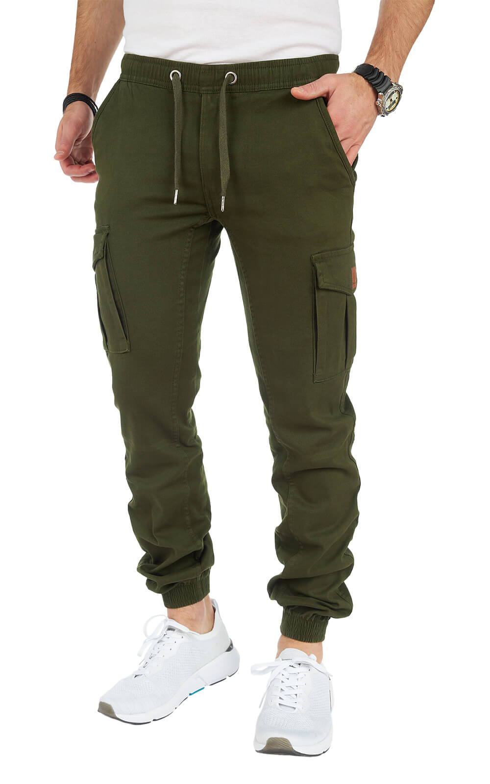 STYLEKO Cargohose Elastischer Hosenband-5