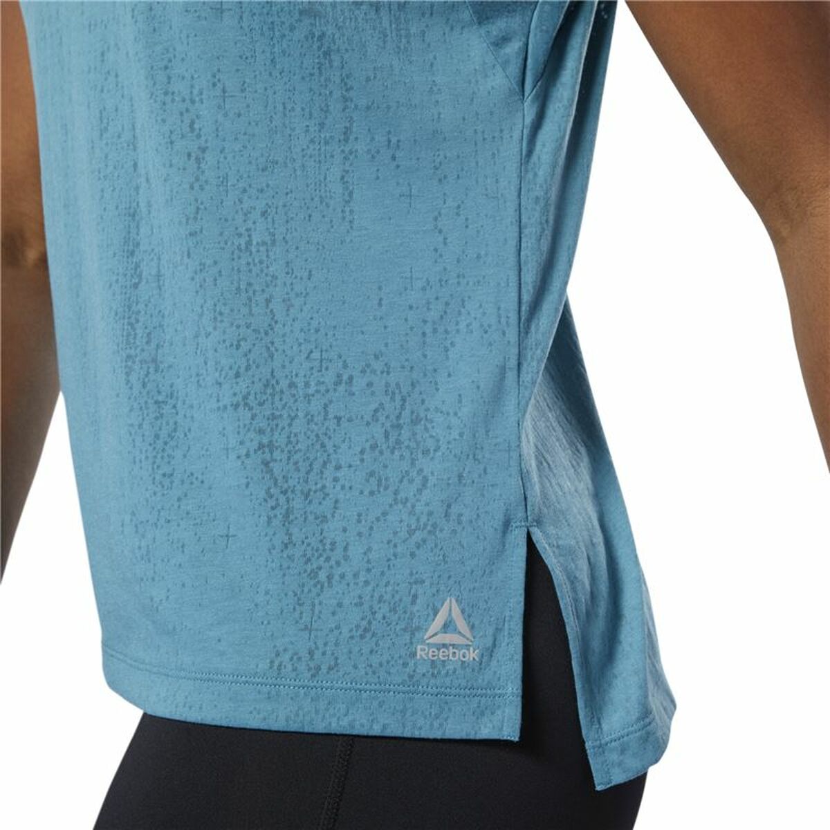 Women's Sleeveless T-shirt Reebok Burnout Blue-4