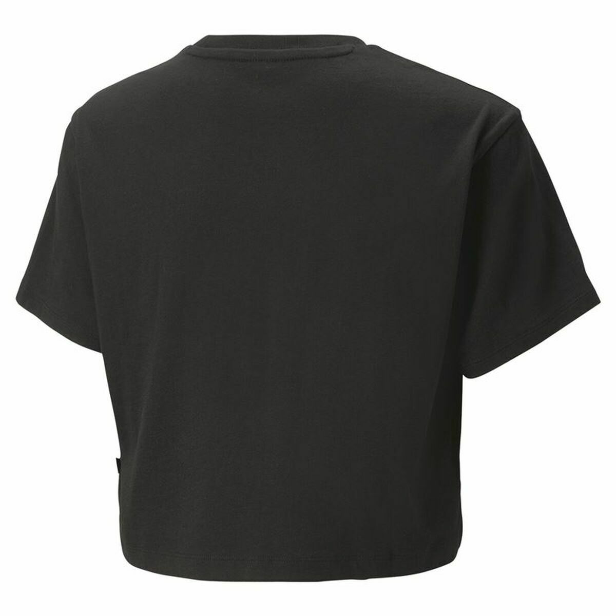 Child's Short Sleeve T-Shirt Puma Logo Cropped Black-3