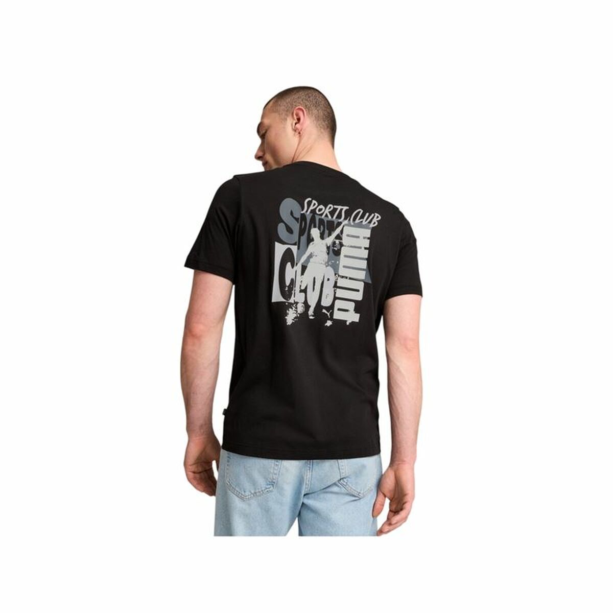 Men’s Short Sleeve T-Shirt Puma Graphics Puma Sports Club Black-2