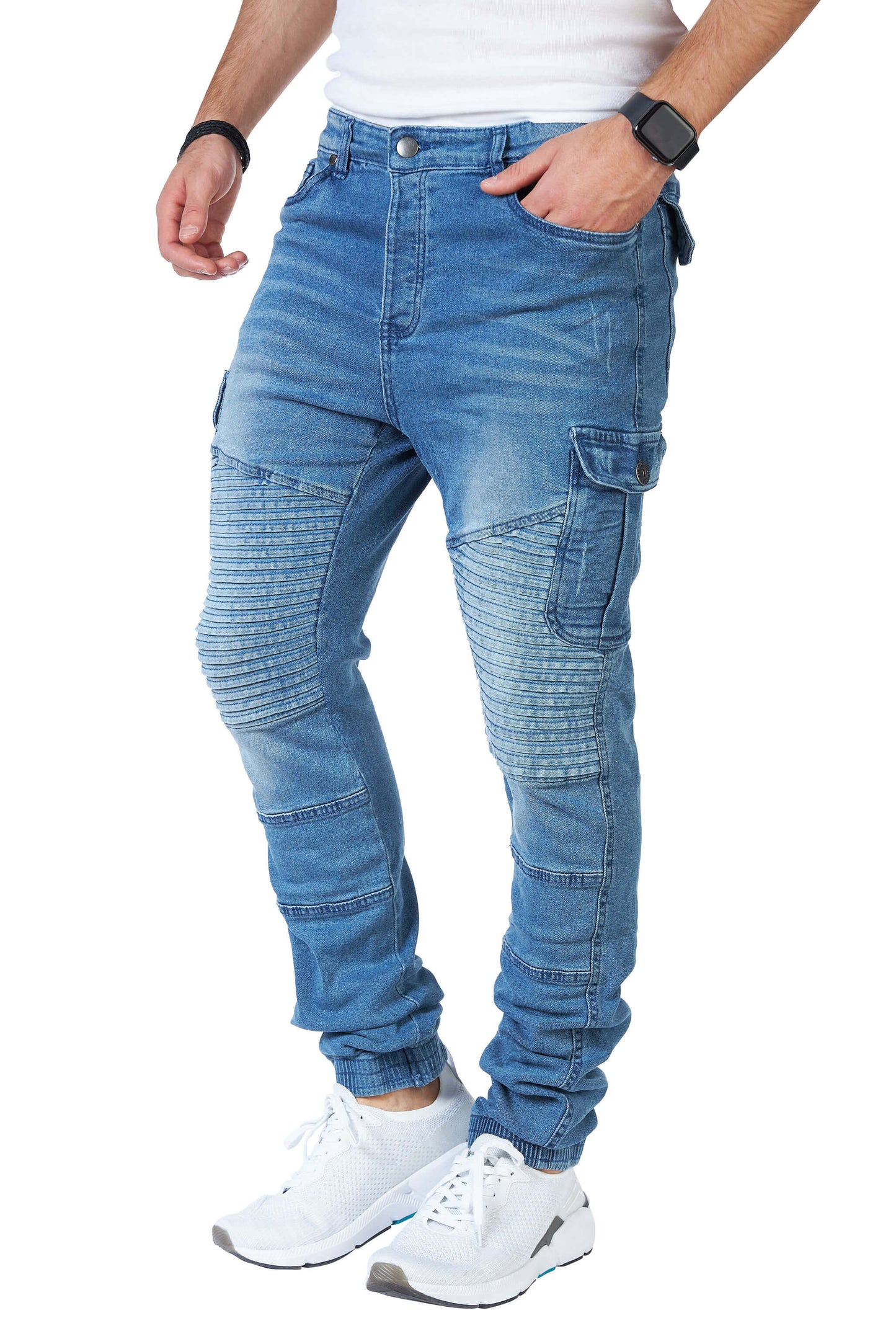 STYLEKO Cargo Freizeithose Jeans Gürtelschlaufen-2