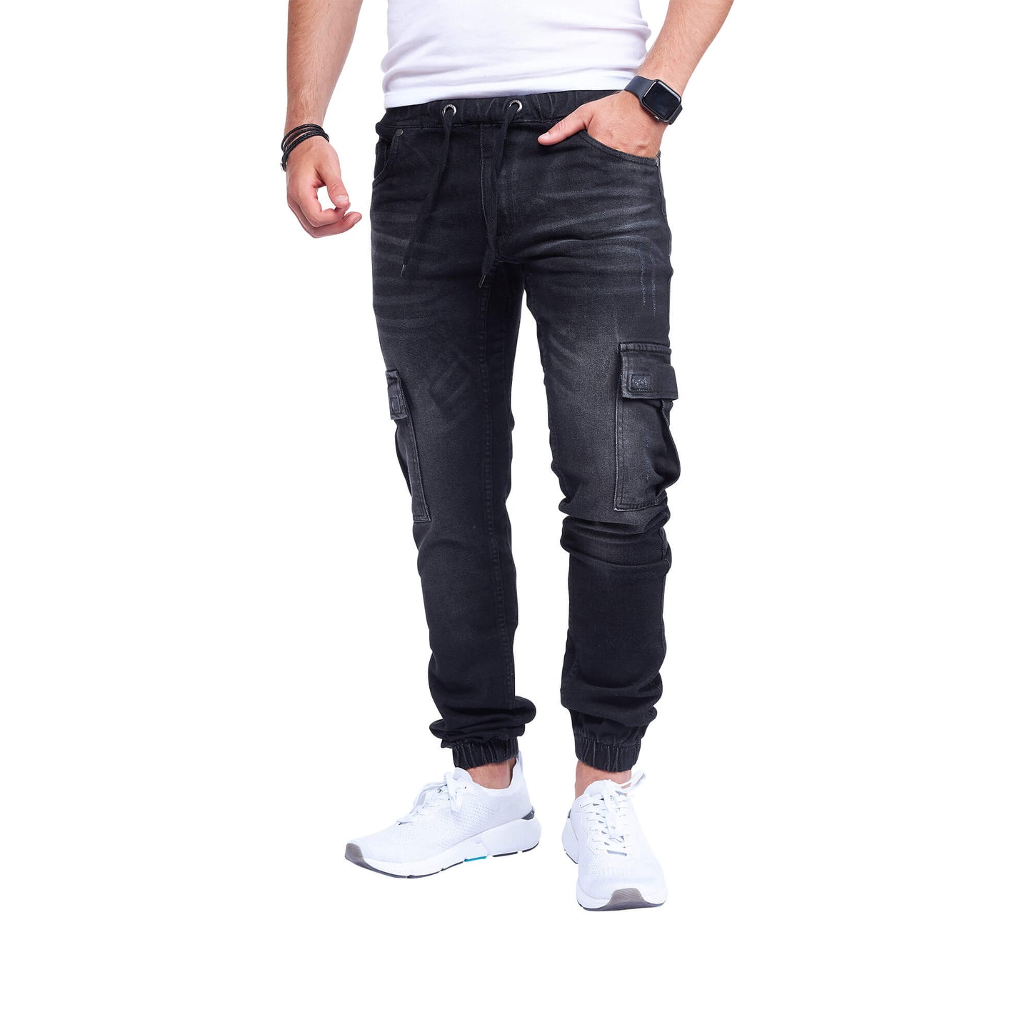 STYLEKO Cargo Jeans Hose Elastischer Hosenband-3