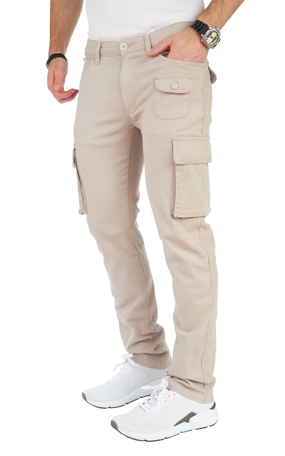STYLEKO Stylische Cargo-Freizeithose Slim fit mit Gürtelschlaufen-4