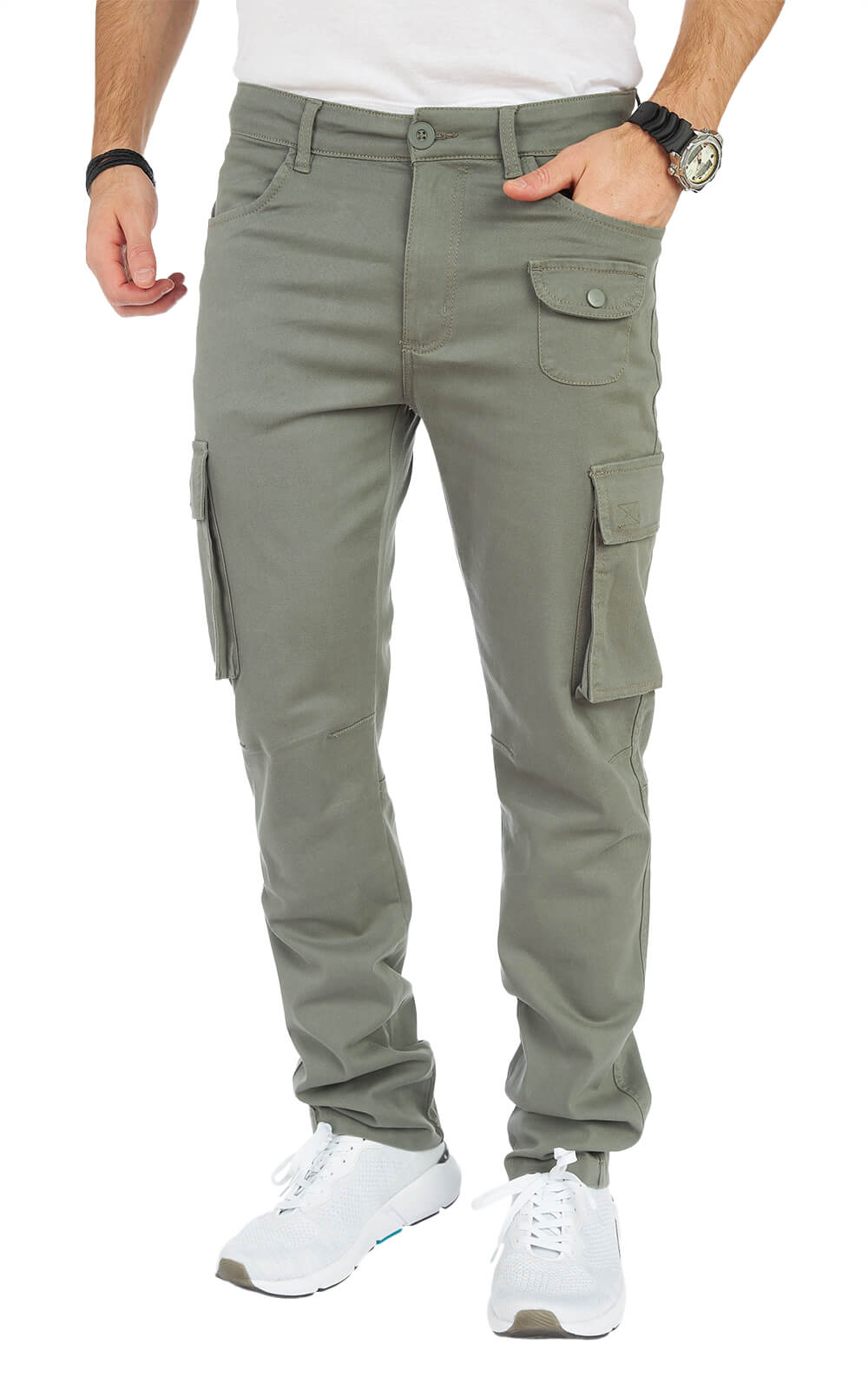 STYLEKO Stylische Cargo-Freizeithose Slim fit mit Gürtelschlaufen-3