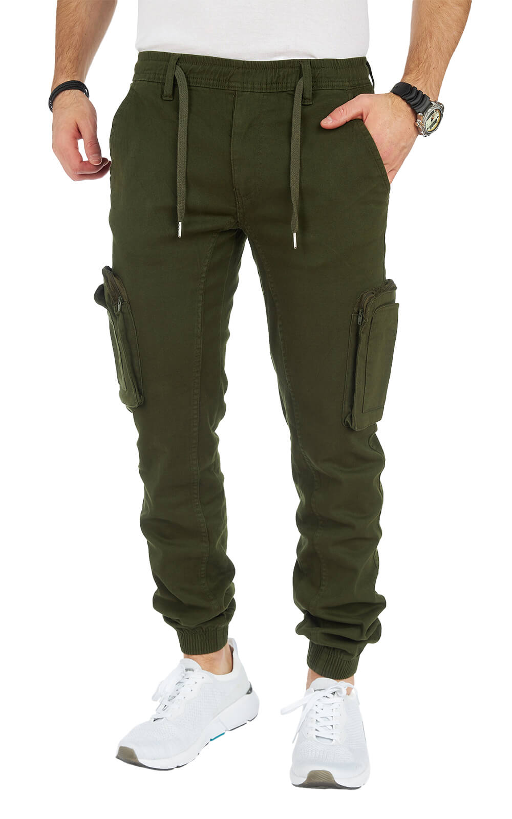 STYLEKO Stylische Cargo-Freizeithose Slim fit mit Elastischer Hosenband-0