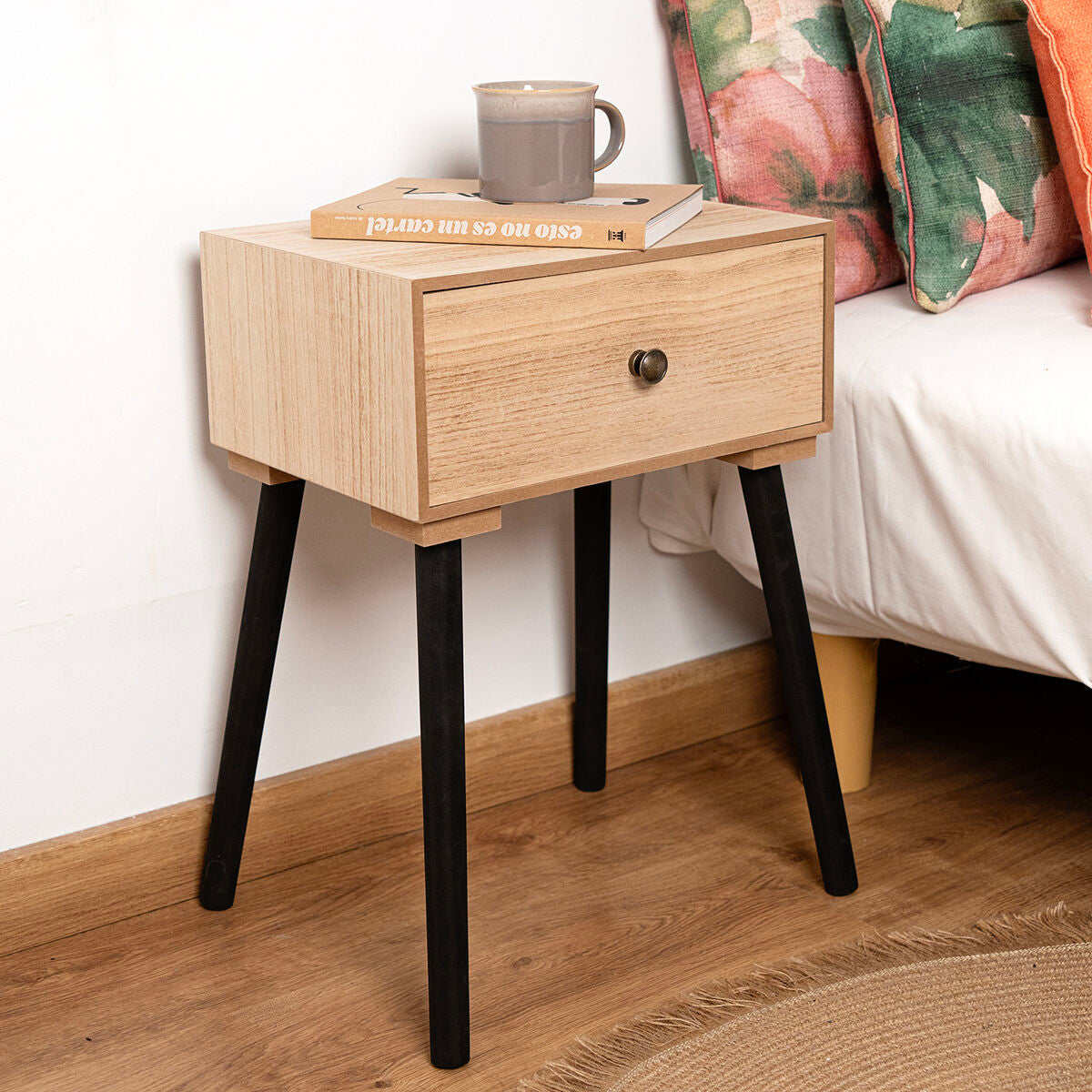 Nightstand Vinthera Moa Steel Natural 35 x 26 x 50 cm-3