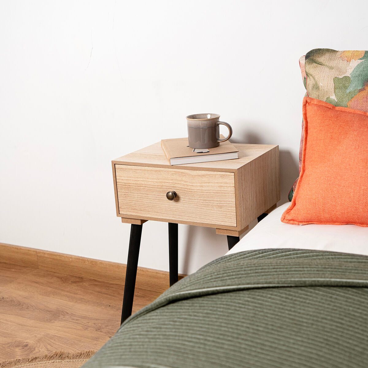 Nightstand Vinthera Moa Steel Natural 35 x 26 x 50 cm-2