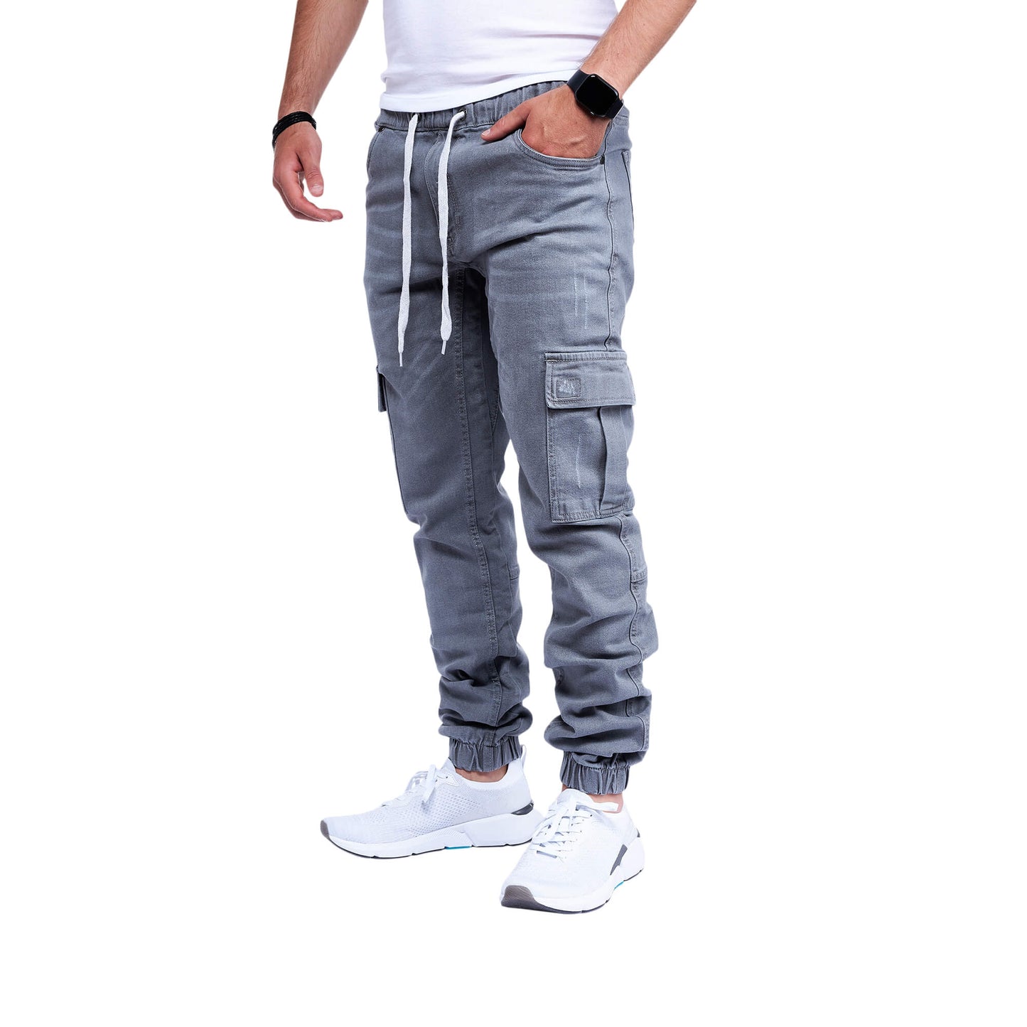 STYLEKO Cargo Jeans Hose Elastischer Hosenband-1