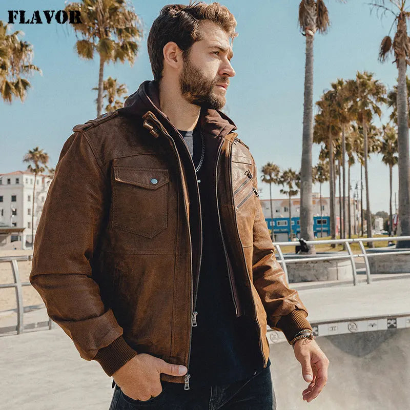 Bikerjacke aus Leder