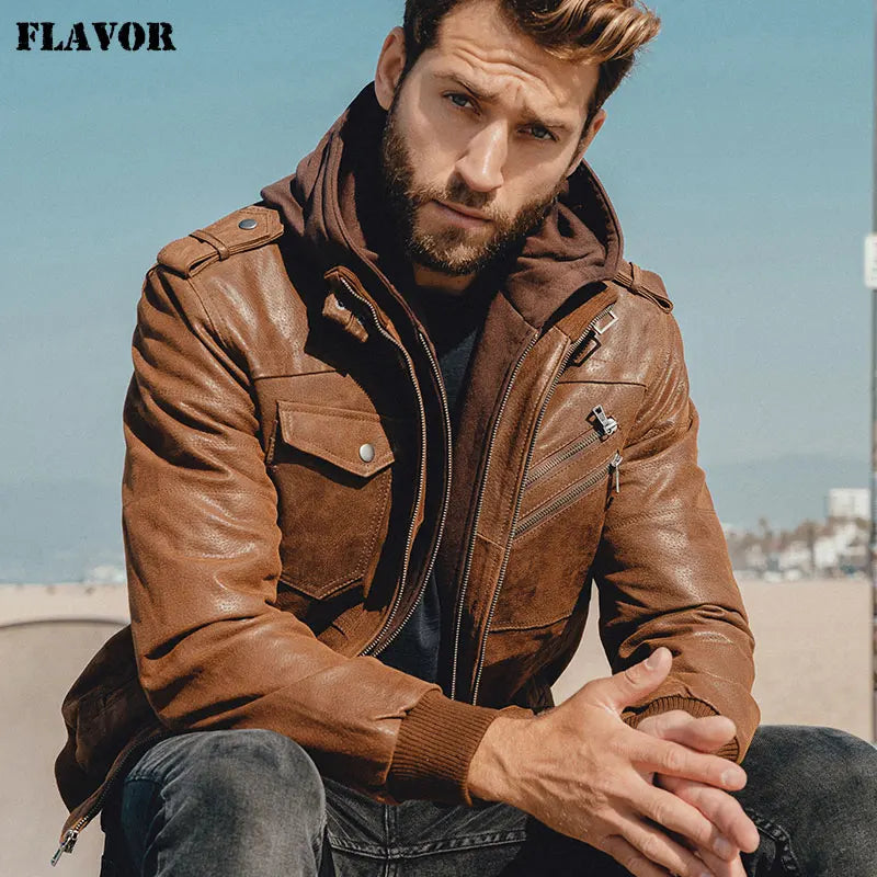 Bikerjacke aus Leder