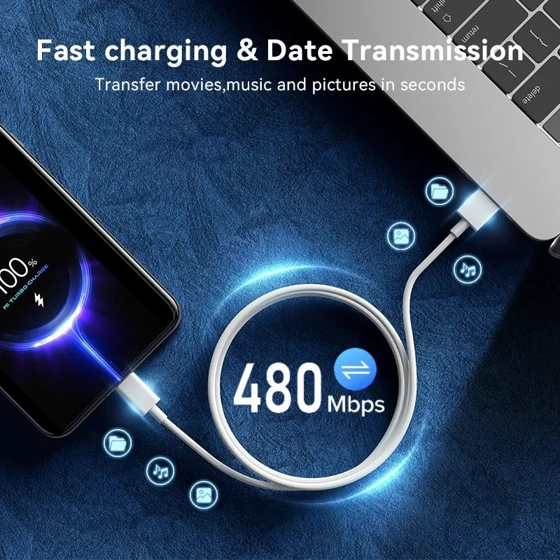 Super Fast USB-C charging cable (120W, 6A)