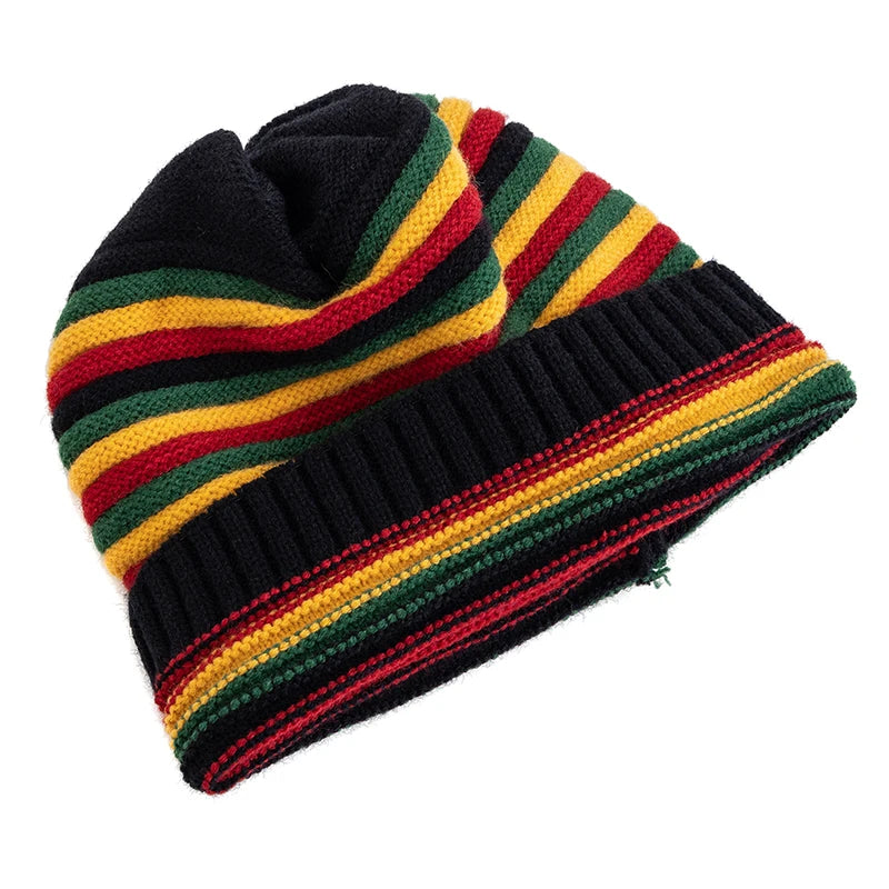 Slouchy Winter Beanie mit Streifen