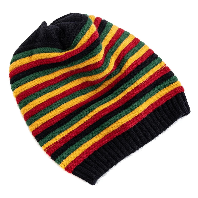Slouchy Winter Beanie mit Streifen