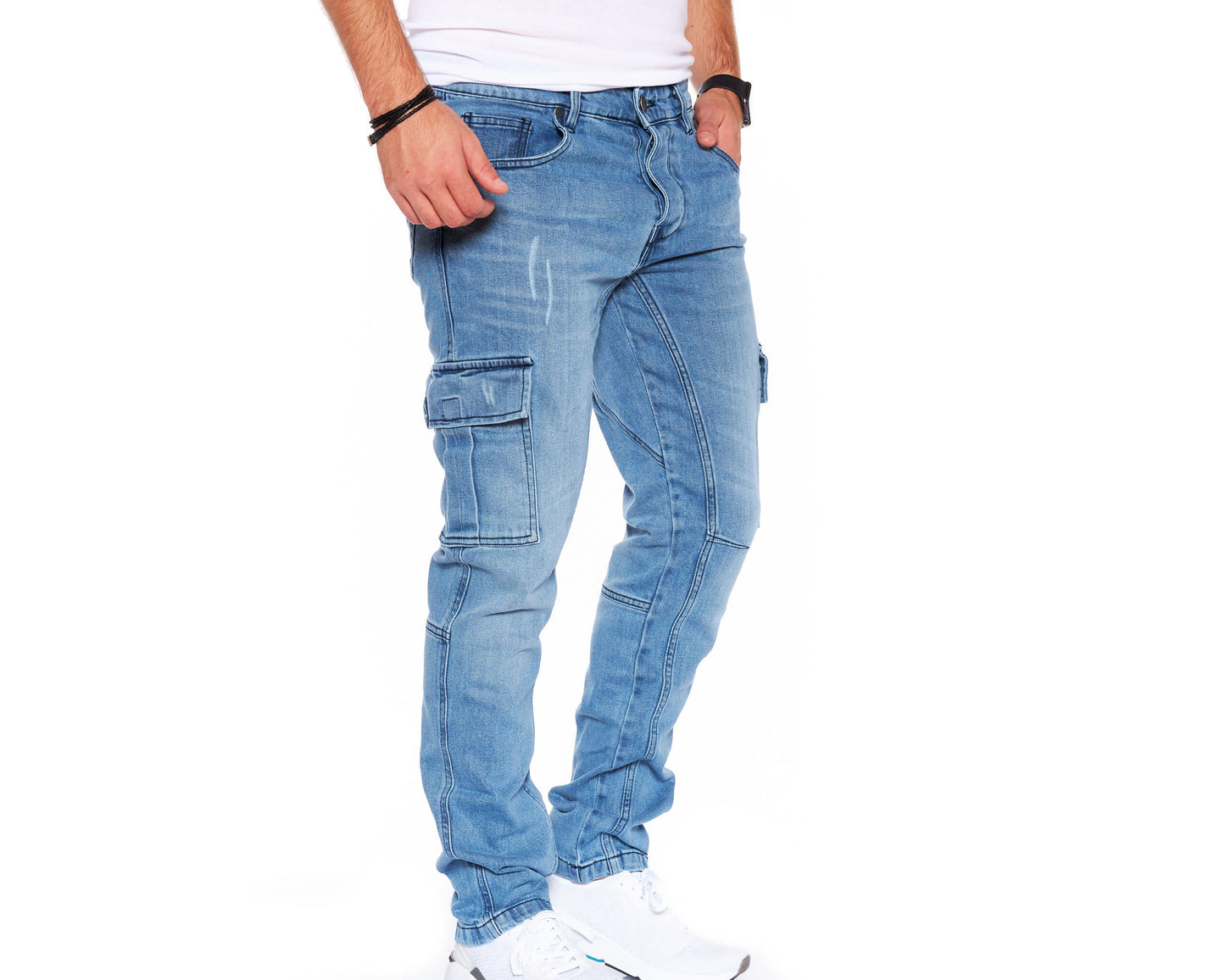 STYLEKO Cargo Jeans Hose Gürtelschlaufen-2