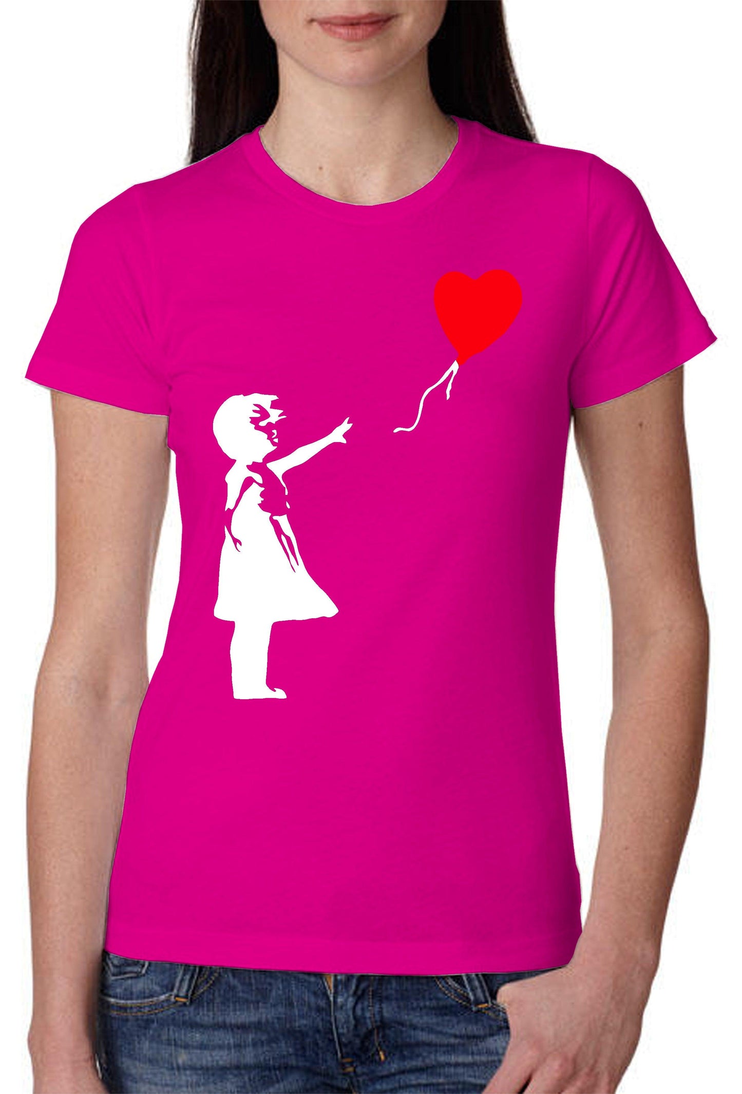Bambina Banksy 3500 Lady T-Shirt Donna 100% Cotone Pettinato JK-2