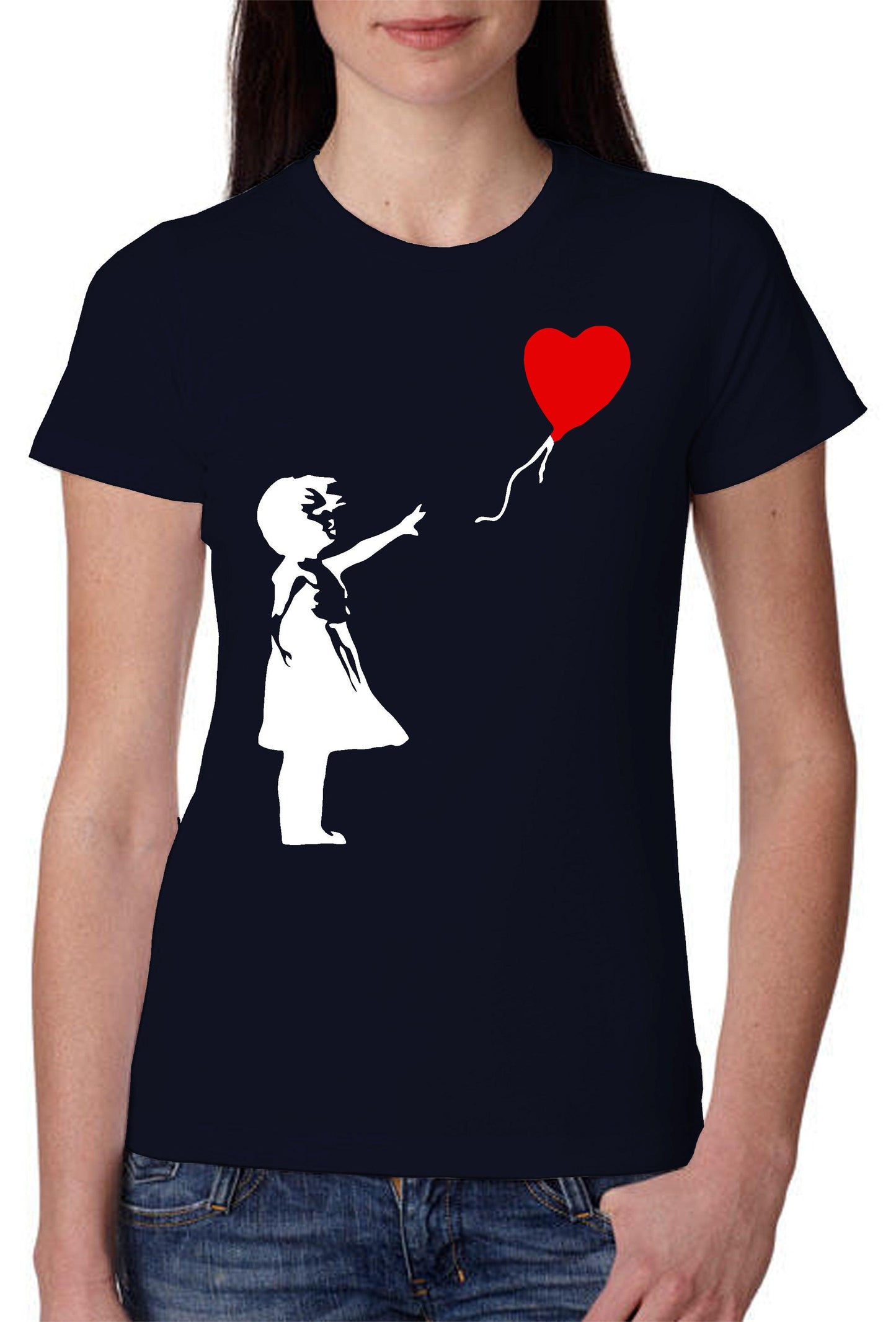 Bambina Banksy 3500 Lady T-Shirt Donna 100% Cotone Pettinato JK-3