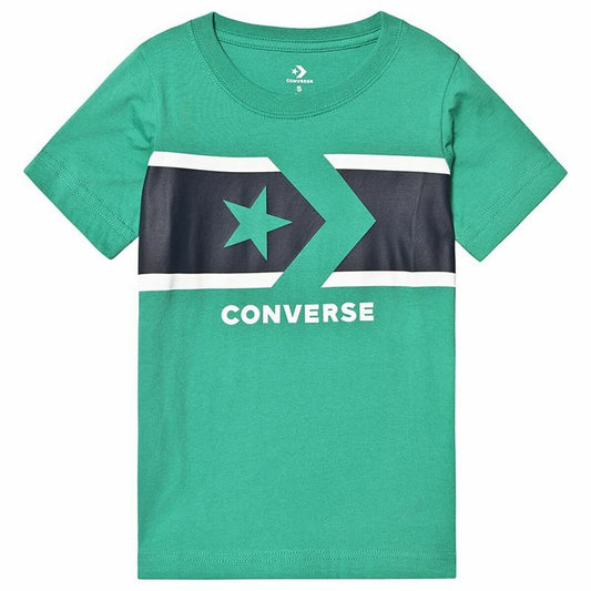 Child's Short Sleeve T-Shirt Converse Stripe Star Chevron  Green-0