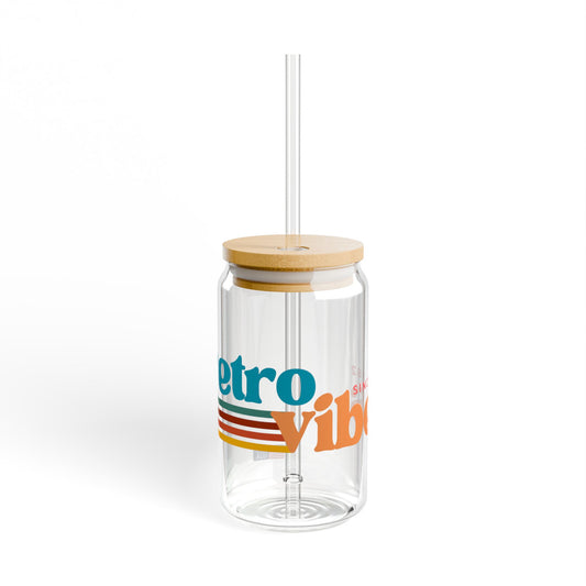 Verre à siroter Retro Vibes, 470 ml, verre à boire écologique pour les fêtes d'été et les journées à la plage ou lors d'un barbecue entre amis.