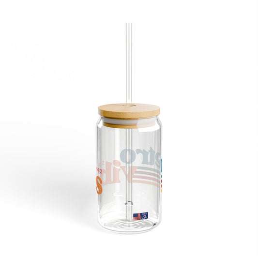 Verre à siroter Retro Vibes, 470 ml, verre à boire écologique pour les fêtes d'été et les journées à la plage ou lors d'un barbecue entre amis.