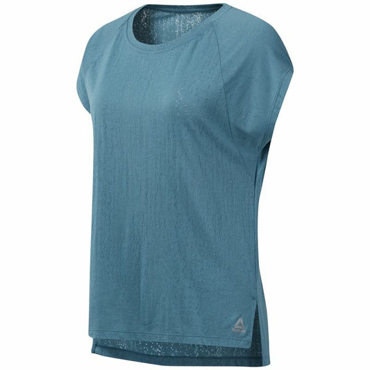 Women's Sleeveless T-shirt Reebok Burnout Blue-0