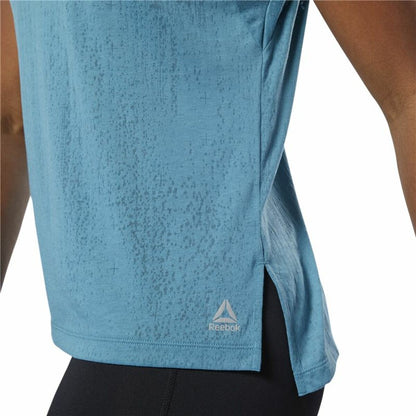 Women's Sleeveless T-shirt Reebok Burnout Blue-4