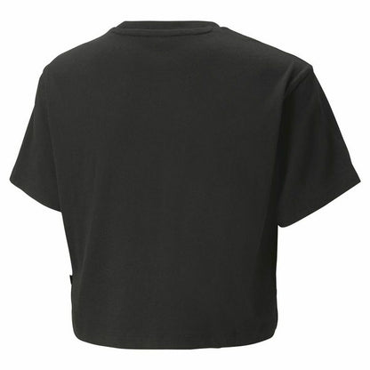 Child's Short Sleeve T-Shirt Puma Logo Cropped  Black-3