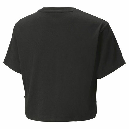 Child's Short Sleeve T-Shirt Puma Logo Cropped  Black-1