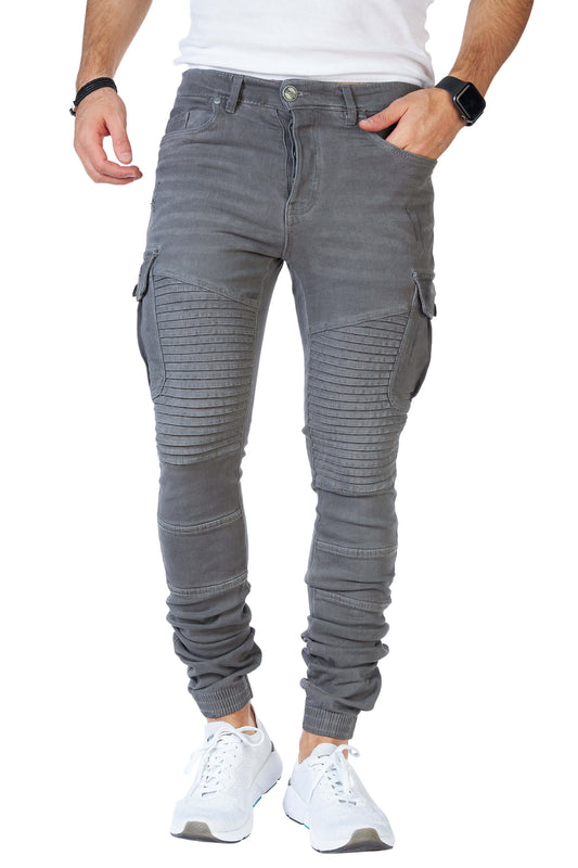 STYLEKO Cargo Freizeithose Jeans Gürtelschlaufen-1