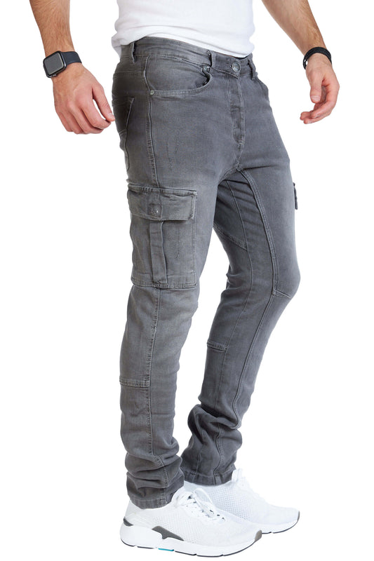 STYLEKO Cargo Jeans Hose Gürtelschlaufen-1