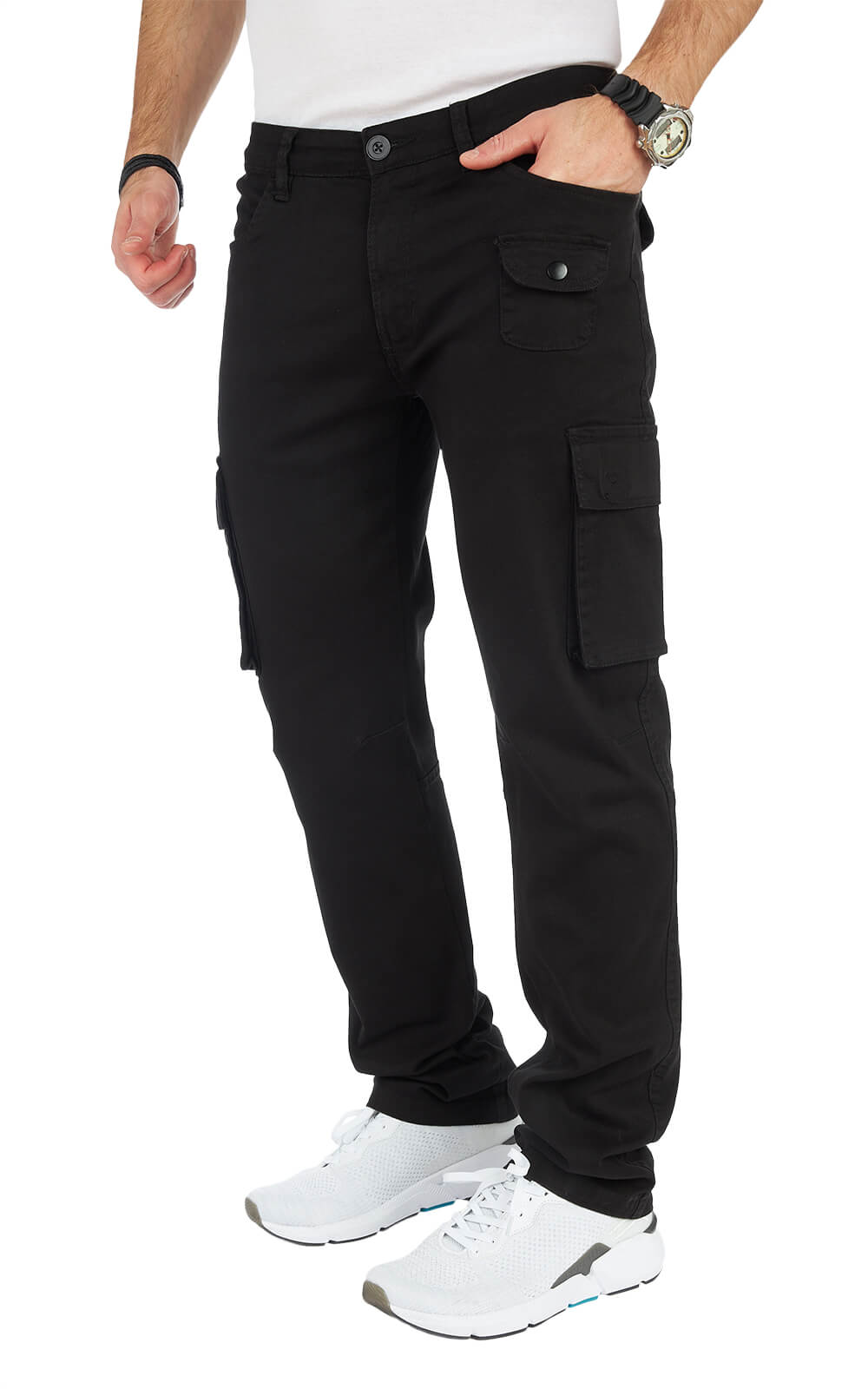 STYLEKO Stylische Cargo-Freizeithose Slim fit mit Gürtelschlaufen-2