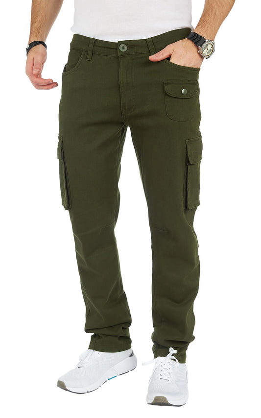 STYLEKO Stylische Cargo-Freizeithose Slim fit mit Gürtelschlaufen-0