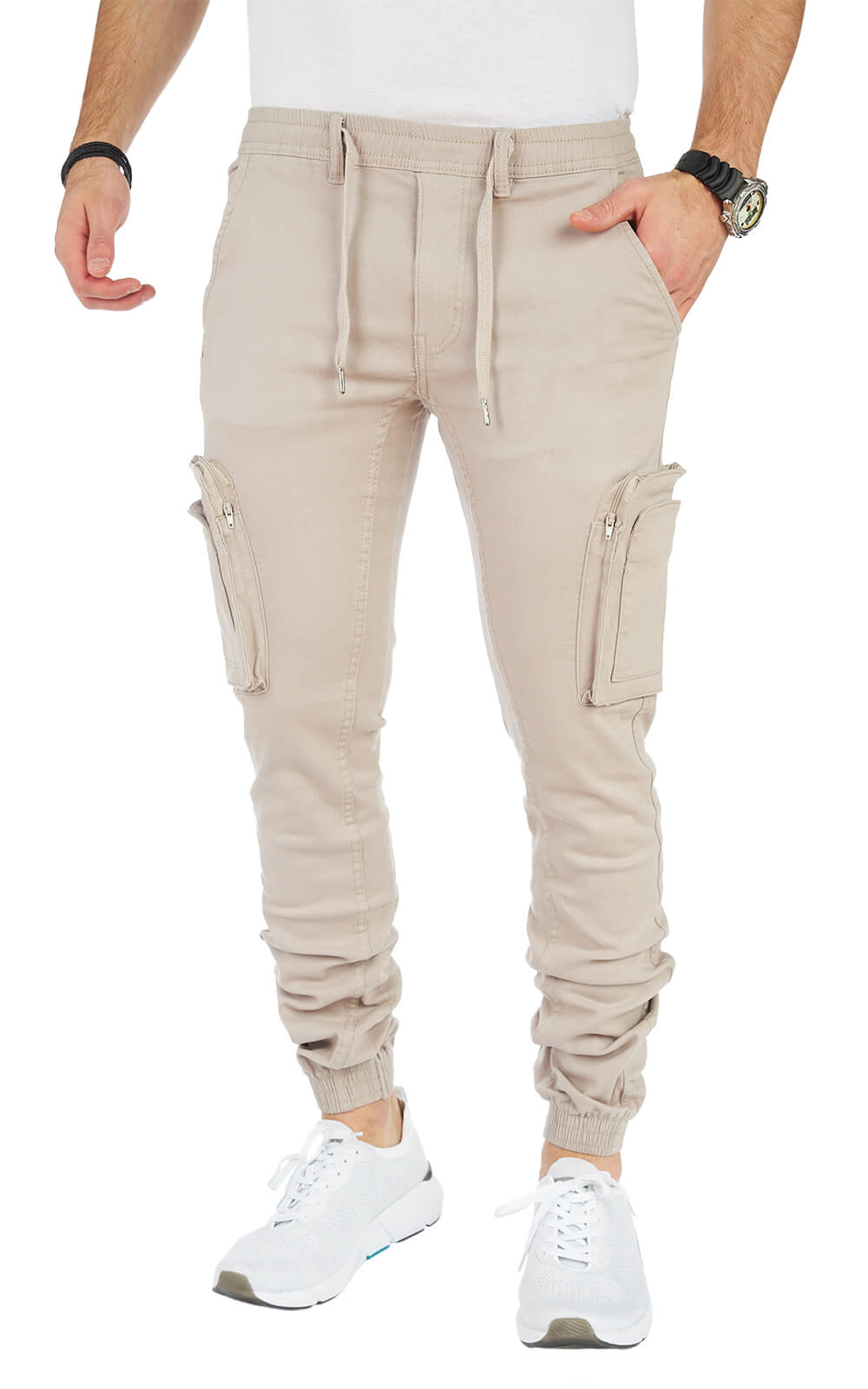 STYLEKO Stylische Cargo-Freizeithose Slim fit mit Elastischer Hosenband-4