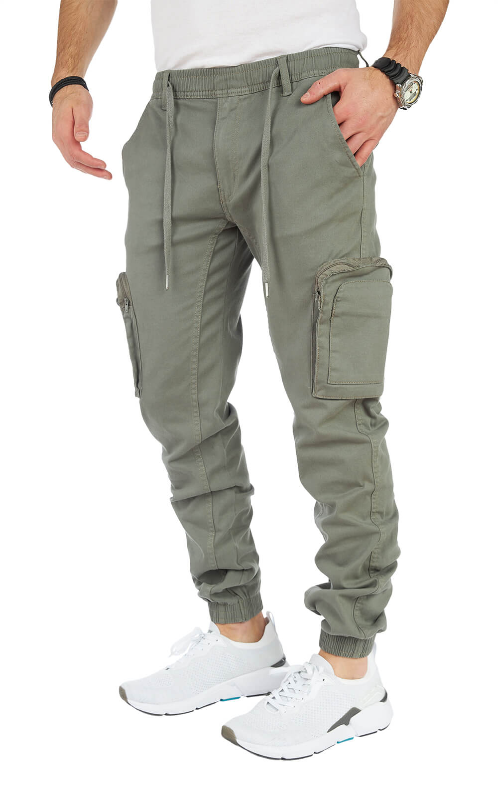 STYLEKO Stylische Cargo-Freizeithose Slim fit mit Elastischer Hosenband-3