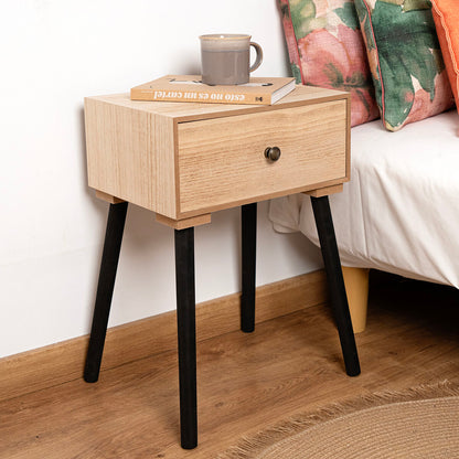 Nightstand Vinthera Moa Steel Natural 35 x 26 x 50 cm-3