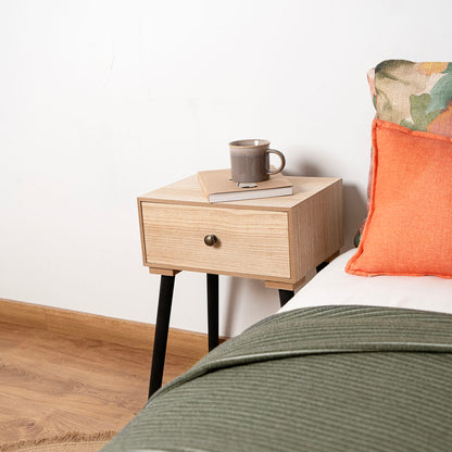 Nightstand Vinthera Moa Steel Natural 35 x 26 x 50 cm-2