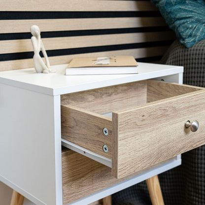 Nightstand Vinthera Moa White Brown 40 x 49,5 x 30 cm-3