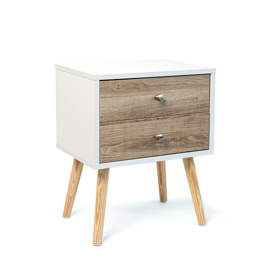 Nightstand Vinthera Moa White Brown 40 x 49,5 x 30 cm-0