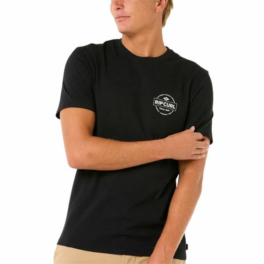 Men’s Short Sleeve T-Shirt Rip Curl Staple Black-0