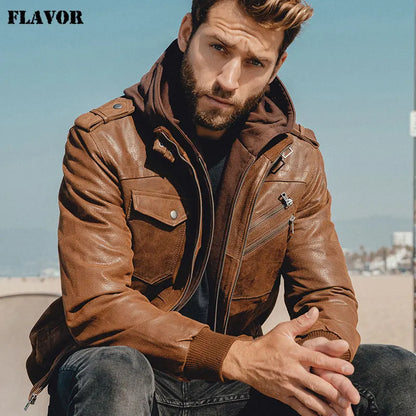 Bikerjacke aus Leder