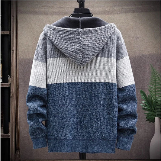 Fleece cardigan with hood